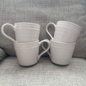 Bee and Willow White Ceramic Dining Mugs Set